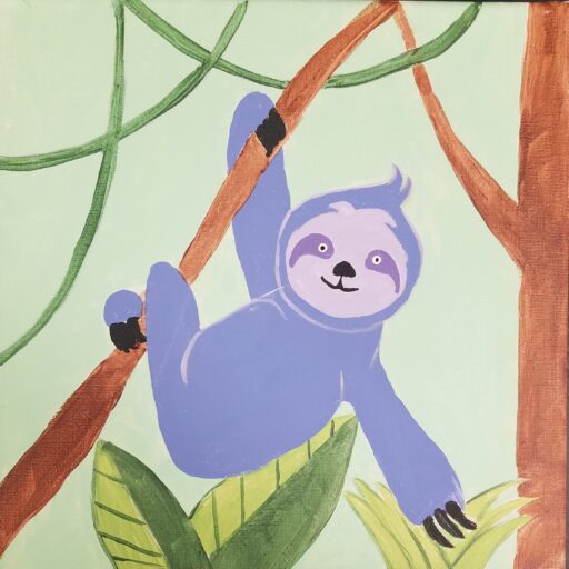 Parent/Child Sloth Canvas – Cut and Paste Craft Studio