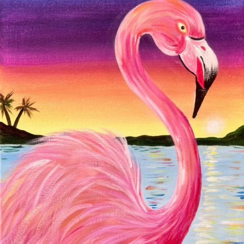 Tween/Teen Flamingo Canvas Painting